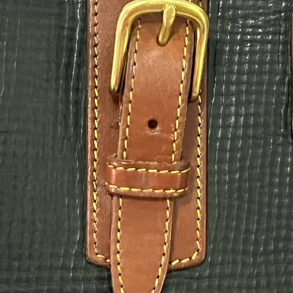 VTG Dooney & Bourke All Weather Leather Norwalk Satchel Bag Brass Hardware USA - Picture 6 of 16